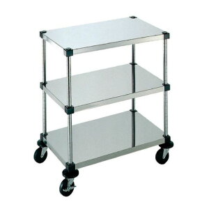 弁慶シェルフワゴン 3段 6-3-3B-10 ご飯 キッチン用品 シンプル ステンレス製 日本製