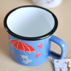 **MOOMIN/ムーミンホーロー製マグムーミンマグ370mL【moomin/北欧/muurla/ムールラ/マグカップ/マグ】(1701-30-31)<リトルミイアンブレラ(ブルー)>