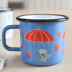 **MOOMIN/ムーミンホーロー製マグムーミンマグ370mL【moomin/北欧/muurla/ムールラ/マグカップ/マグ】(1701-30-31)<リトルミイアンブレラ(ブルー)>