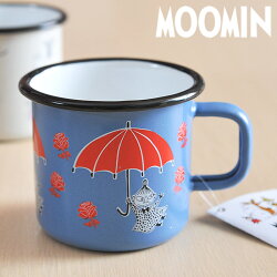 **MOOMIN/ムーミンホーロー製マグムーミンマグ370mL【moomin/北欧/muurla/ムールラ/マグカップ/マグ】(1701-30-31)<リトルミイアンブレラ(ブルー)>