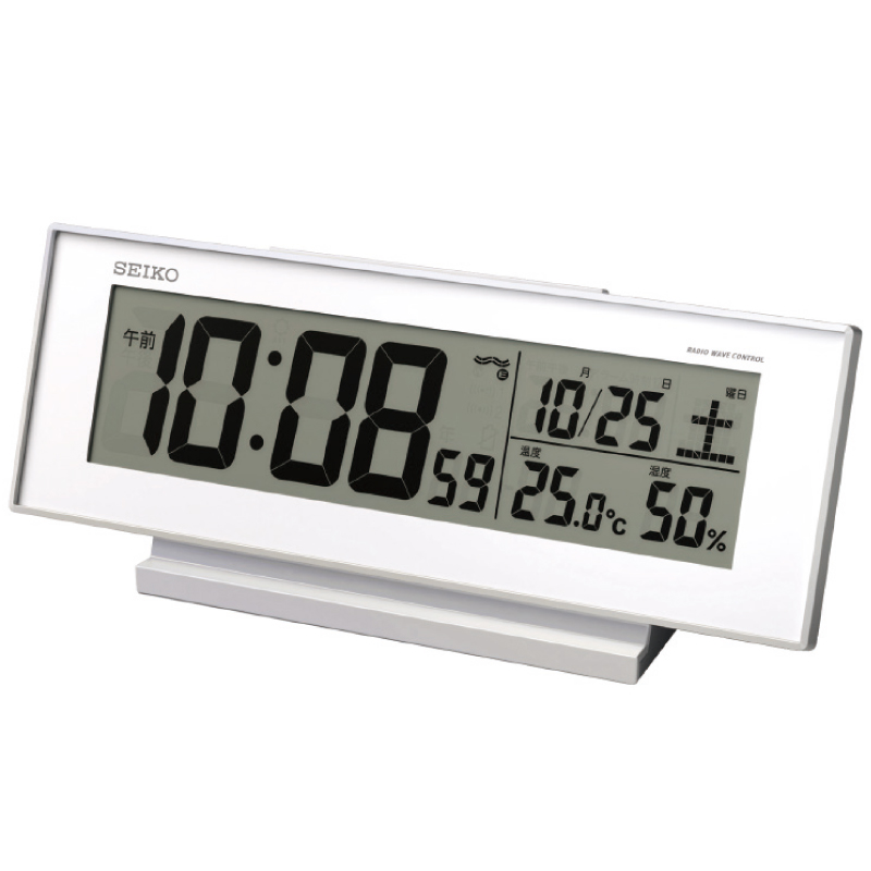 全品ポイント10倍以上 12 4 20時～12 日本製 11 一流の品質 SQ762W セイコー 1時59分まで 電波デジタル目覚まし時計