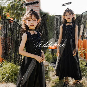 子供服 ハロウィン コスプレ 魔女 悪魔 ウィッチ 吸血鬼 キッズ 女の子 衣装 学園祭 仮装 コスチューム 文化祭 かわいい 大きいサイズ イベント 演出服 ハロウィン衣装 cosplay 変装 演劇