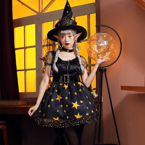 ハロウィン 魔女 魔術師 コスプレ 衣装 仮装 レディース 魔法使い 悪魔 巫女 コスチューム 5点セット 帽子付き 可愛い セクシー 大きいサイズ 女性 大人 パーティー 舞台 演出服 イベント 写