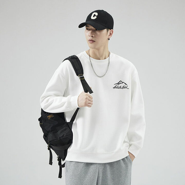 超特価激安 メンズ トップス 白 シンプル 長袖 秋 冬 韓国 オーバーサイズ スウェット 超特価激安 メンズ トップス 白 シンプル 長袖 秋 冬 韓国 オーバーサイズ スウェット