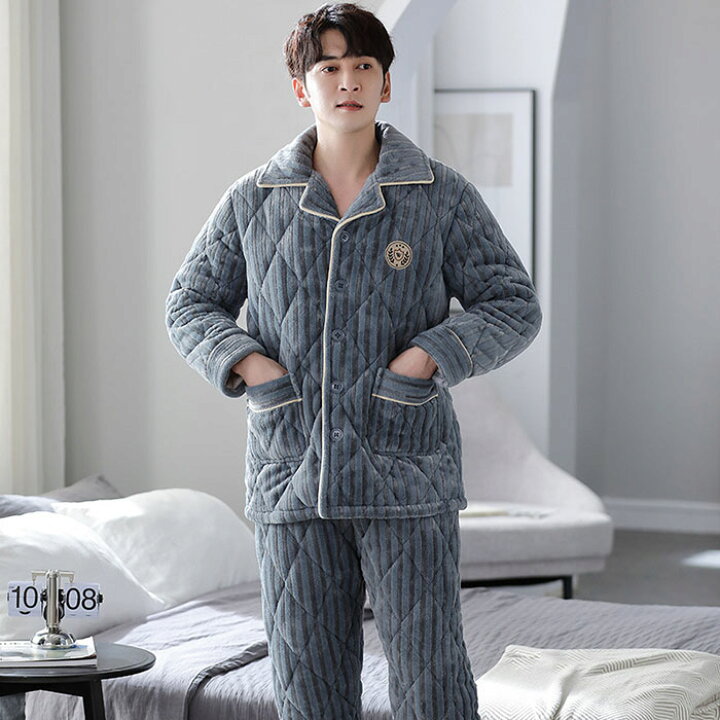楽天市場】パジャマ メンズ 長袖 冬用 前開き 暖かい 裏起毛 上下セット ルームウェア 秋 冬 もこもこ あったか 大人 部屋着 寝間着 寝巻き  セットアップ 大きいサイズ 中綿 超厚手 保暖 防寒対策 男性 出張 海外 旅行 外出 快適 誕生日 父の日 プレゼント [Smomo] パジャマ メンズ ルームウエア 前開き 二重起毛 長袖 部屋着 発熱 春秋冬用 敏感肌 上下セット あったか 吸湿
