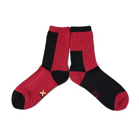 No:BB-EAX | Name:DEREK | Color:RED/BLACK【BILLY BUDDUSKY_ビリーバダスキー】【UNISEX　ユニセックス】【ソックス】【ネコポス】