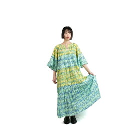 No:020431SK2 | Name:CTN BLOCK FLOWER PRT FRILL DRESS | Color:Yellow【SARAMALLIKA_サラマリカ】【nss】【ss50】