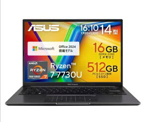 ASUS Vivobook 14 M1405YA-R7YAWS �C���f�B�[�u���b�N �ʔ̓X���f�� 14�C���` Ryzen 7 ������ 16GB SSD 512GB Win11 Home Office H&B2024 �G�C�X�[�X �m�[�g�p�\�R��