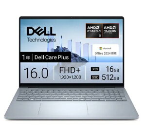 DELL �m�[�g�p�\�R�� NCL56-FHHB 16�^ | WUXGA | Ryzen AI 5 | 16GB | 512GB | Windows 11 Home | Office H&B | �A�C�X�u���[