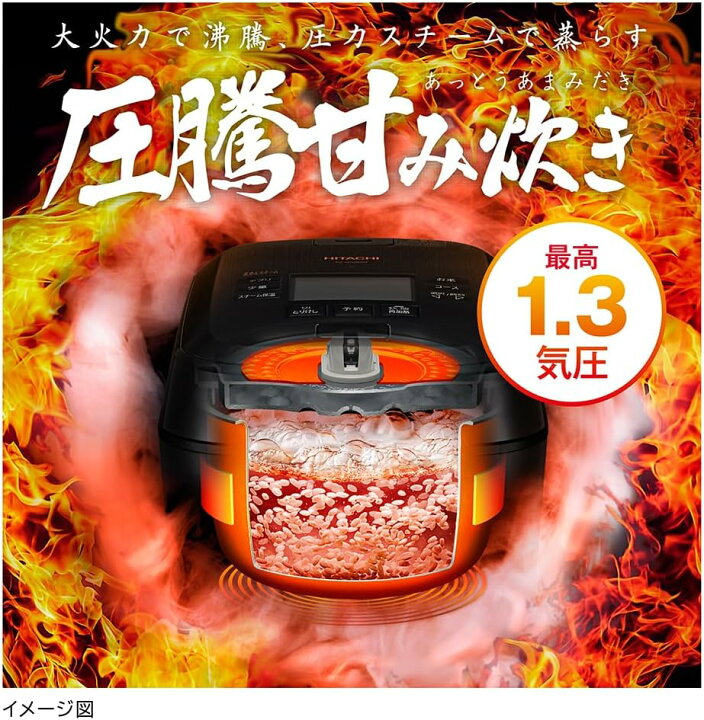 楽天市場】在庫有!!日立 炊飯器 5.5合 圧力&スチームIH ふっくら御膳 