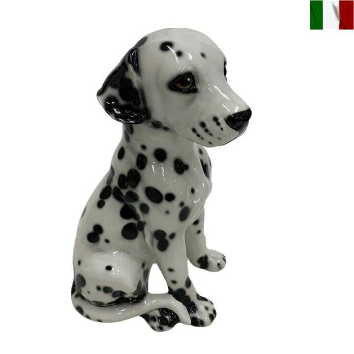 楽天市場】ダルメシアン 置物 犬 陶器 イタリア インテリア オブジェ 