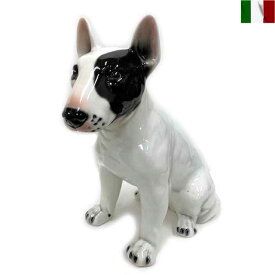 ブルテリア 置物 イタリア インテリア 動物 犬 陶器 クラシック
