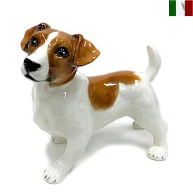 ジャックラッセル 置物 イタリア製 インテリア 動物 犬 陶器 クラシック
