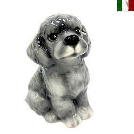 プードル 置物 動物 犬 陶器 クラシック テイスト イタリア インテリア