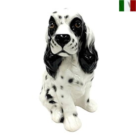 コッカスパニエル 置物 犬 陶器 クラシック イタリア インテリア オブジェ