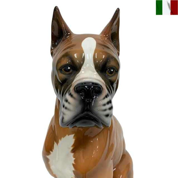 楽天市場】ボクサー 置物 犬 陶器 イタリア インテリア オブジェ 