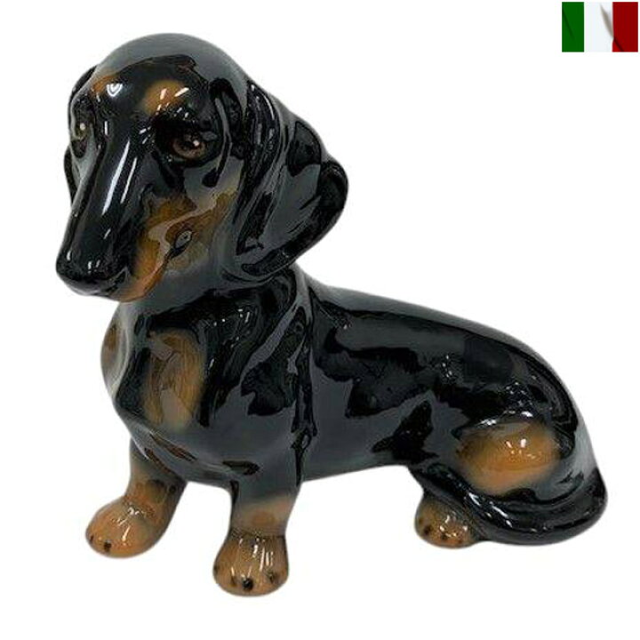 楽天市場】ミニチュア ダックスフンド 置物 犬 陶器 クラシック 