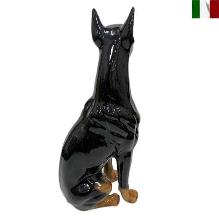 楽天市場】ドーベルマン 置物 犬 陶器 イタリア インテリア オブジェ 