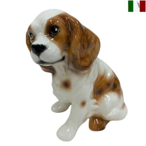 キャバリエ 置物 犬 イタリア インテリア オブジェ 陶器 クラシック