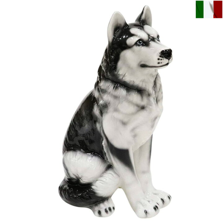 楽天市場】シベリアンハスキー 置物 イタリア製 インテリア オブジェ 