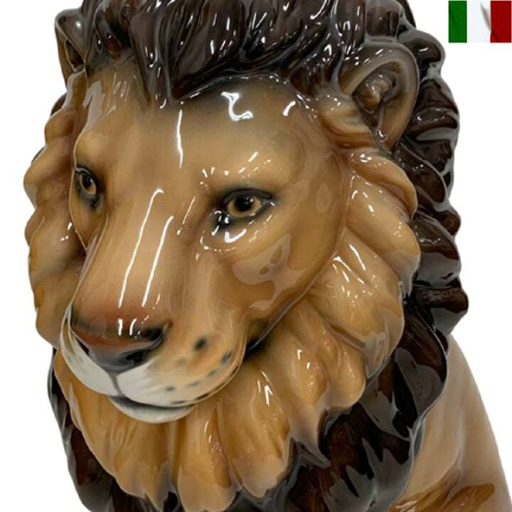 楽天市場】ライオン 置物 陶器 獅子 イタリア インテリア オブジェ 