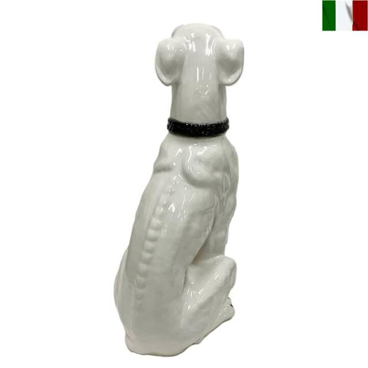 楽天市場】置物 グレーハウンド 犬 白 陶器 イタリア インテリア 