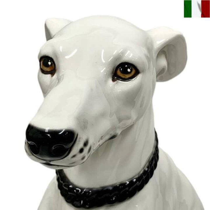 楽天市場】置物 グレーハウンド 犬 白 陶器 イタリア インテリア 