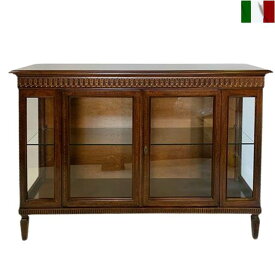 ガラス キャビネット クラシック クラシカル 両開きドア 棚板1枚 イタリア家具