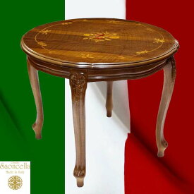 丸 テーブル アンティーク 象がん ラウンドテーブル イタリア製
