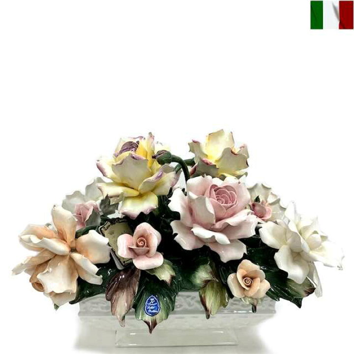 楽天市場】陶花 置物 陶器 花 イタリア オーナメント クラシック 