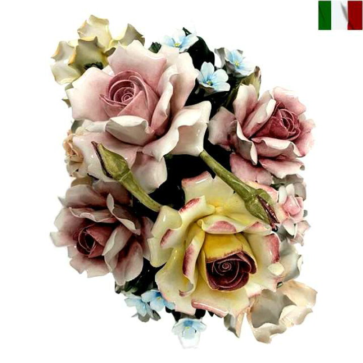 楽天市場】陶花 置物 陶器 花 イタリア オーナメント クラシック 