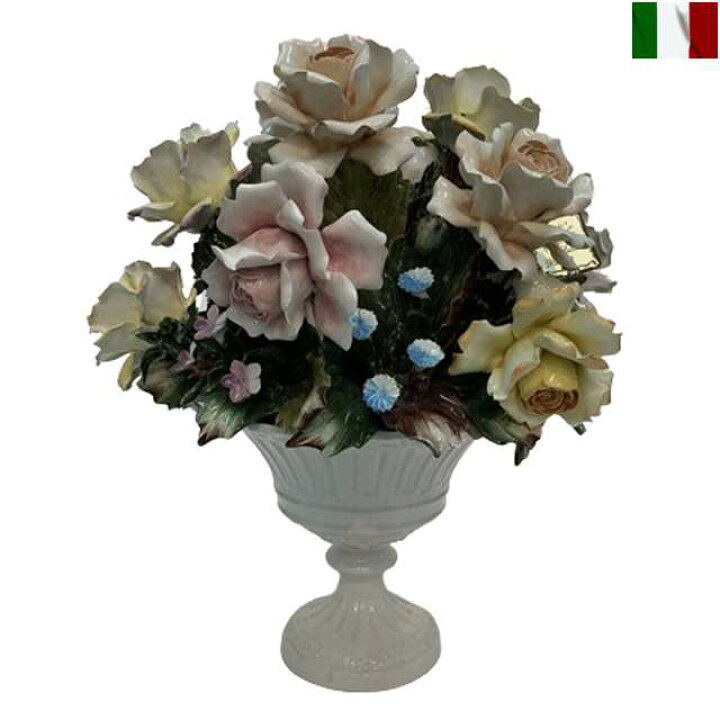 楽天市場】陶花 置物 陶器 花 イタリア オーナメント クラシック 