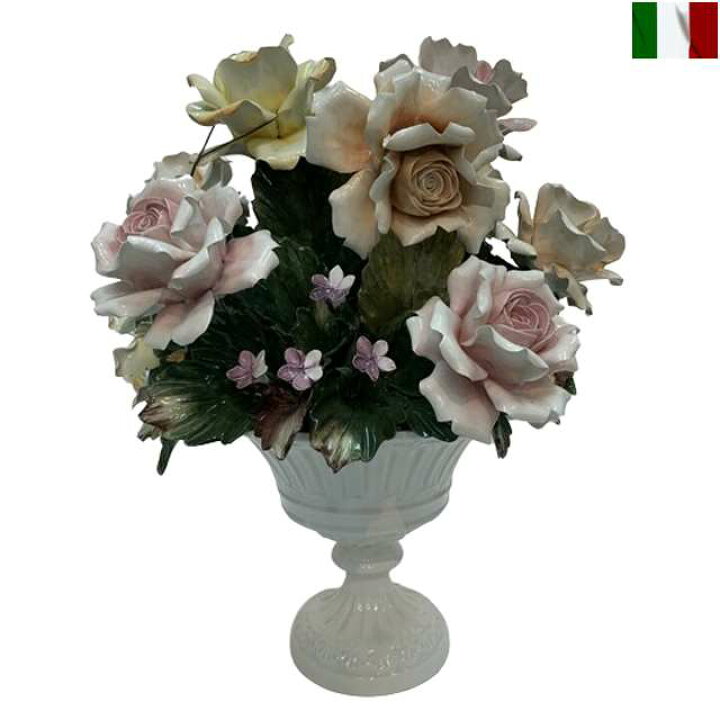 楽天市場】陶花 置物 陶器 花 イタリア オーナメント クラシック 