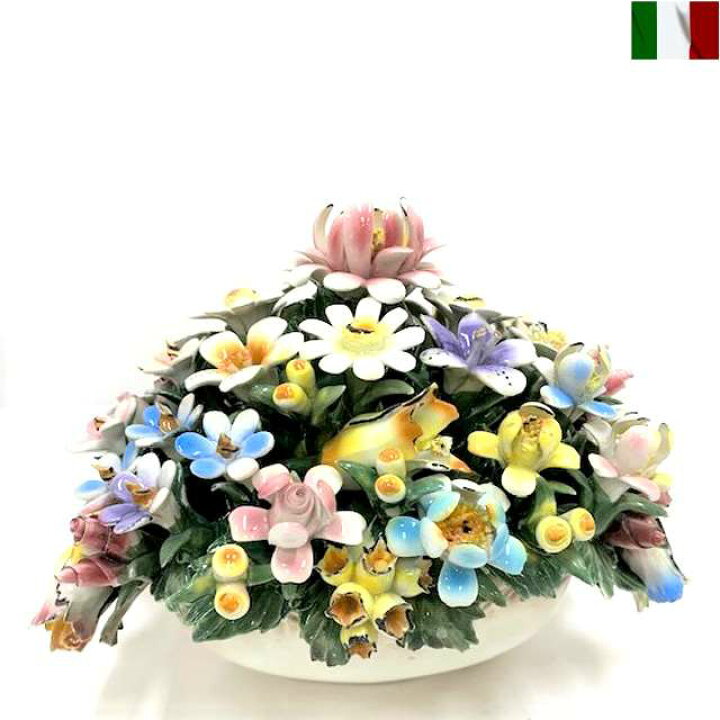 楽天市場】陶花 置物 陶器 花 イタリア オーナメント クラシック 