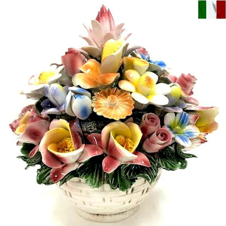 楽天市場】陶花 置物 陶器 花 イタリア オーナメント クラシック 