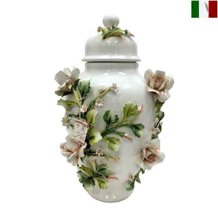 楽天市場】陶花 壺 置物 陶器 花 つぼ イタリア オーナメント 