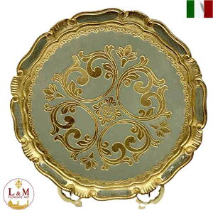 トレー イタリア インテリア お洒落 L&M フィレンツェ アート チャージャー プレート 丸 円 形