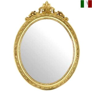 ウォールミラー 鏡 壁掛け ミラー クラシック ゴールド オーバル イタリア