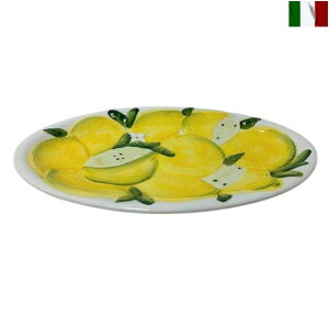 オーバルプレート レモン柄 大皿 イタリア食器 インテリア 陶器 洋食器 果実 アンティーク
