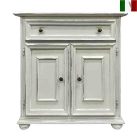サイドボード 白 アンティークホワイト仕様 両開きドア 引き出し 1段 イタリア白家具