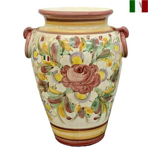 傘立て 花柄 壺 傘入れ クラシック インテリア イタリア陶器 Umbrella Stand