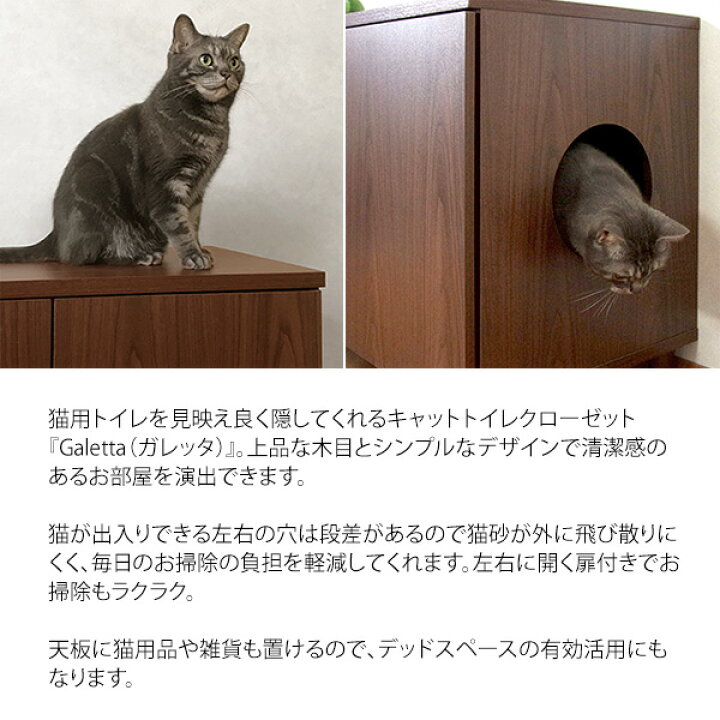 楽天市場 代引可 キャットトイレクローゼット Galetta ガレッタ 幅75 奥行45 高さ65cm メラミン紙天然木 ブラウン 猫トイレ ペット用品 猫砂飛散防止 目隠し ネコグッズ Cr 1010r 北海道 沖縄 離島以外送料無料 Adhocplus Interior