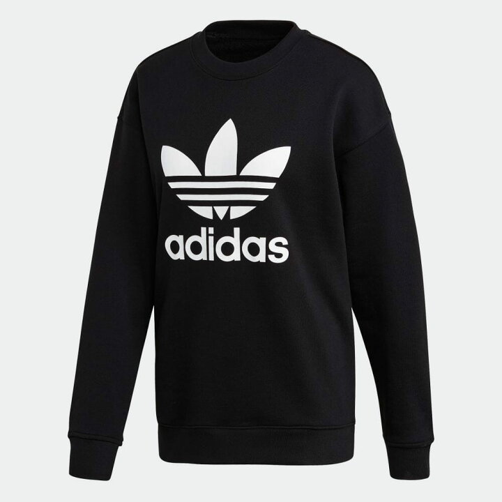 楽天市場 公式 アディダス Adidas 返品可 トレフォイル クルー スウェット オリジナルス レディース ウェア 服 トップス スウェット トレーナー 黒 ブラック Fm3272 Adidas Online Shop 楽天市場店