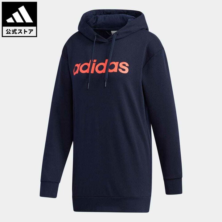 楽天市場 公式 アディダス Adidas 返品可 エッセンシャルズ リニア オーバーサイズ プルオーバー パーカー Essentials Linear Oversize Pullover Hoodie レディース ウェア 服 トップス パーカー フーディー スウェット トレーナー 青 ブルー Gd2909