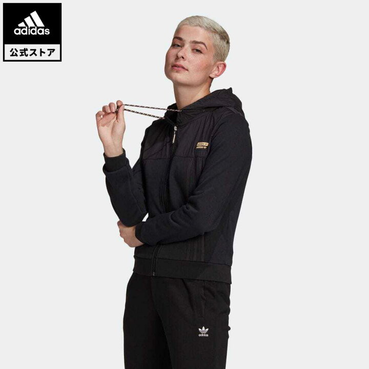楽天市場 公式 アディダス Adidas 返品可 R Y V フルジップ パーカー オリジナルス レディース ウェア 服 トップス パーカー フーディー ジャージ 黒 ブラック Gn4247 Dish トレーナー Adidas Online Shop 楽天市場店