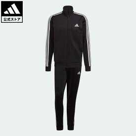 【1,000円OFFクーポン対象 4/20 00:00〜4/21 23:59】【公式】アディダス adidas 返品可 M ESS 3ストライプス トリコット トラックスーツ スポーツウェア メンズ ウェア・服 セットアップ ジャージ 黒 ブラック GK9651 上下 p0420