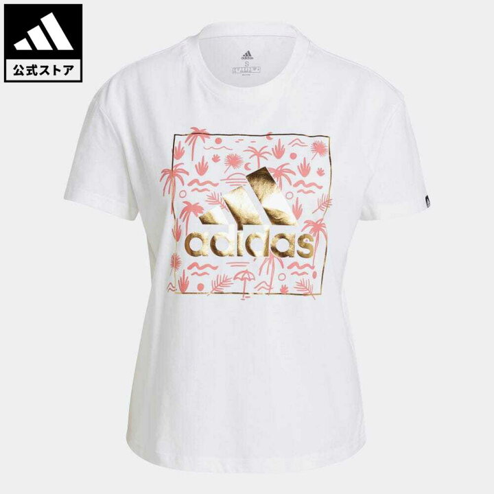 楽天市場 公式 アディダス Adidas 返品可 ビッグロゴ フォイル グラフィック 半袖tシャツ Big Logo Foil Graphic Tee レディース ウェア 服 トップス Tシャツ 白 ホワイト Gl0992 半袖 Eoss22ss Adidas Online Shop 楽天市場店