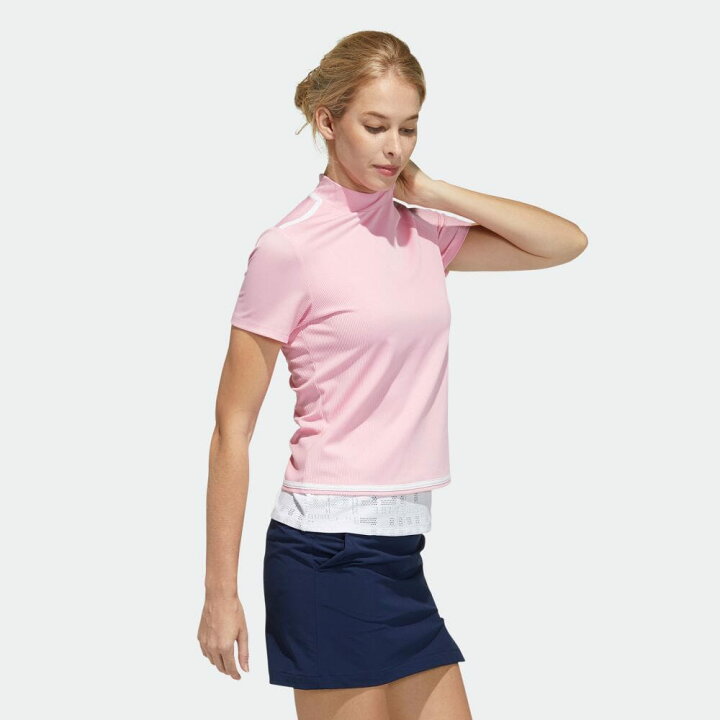 楽天市場 公式 アディダス Adidas 返品可 ゴルフ ファブリックミックス 半袖モックネックシャツ Polo Shirt レディース ウェア 服 トップス ポロシャツ ピンク Gm0771 Notp Adidas Online Shop 楽天市場店