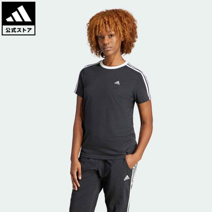 楽天市場 公式 アディダス Adidas 返品可 エッセンシャルズ スリーストライプス 半袖tシャツ レディース ウェア 服 トップス Tシャツ 黒 ブラック Gs1379 半袖 Adidas Online Shop 楽天市場店