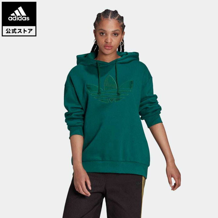楽天市場 公式 アディダス Adidas 返品可 マリメッコ ジャカード 3dナイロントレフォイルパッチ付きオーバーサイズパーカー オリジナルス レディース ウェア 服 トップス パーカー フーディー スウェット トレーナー 緑 グリーン H198 トレーナー Adidas